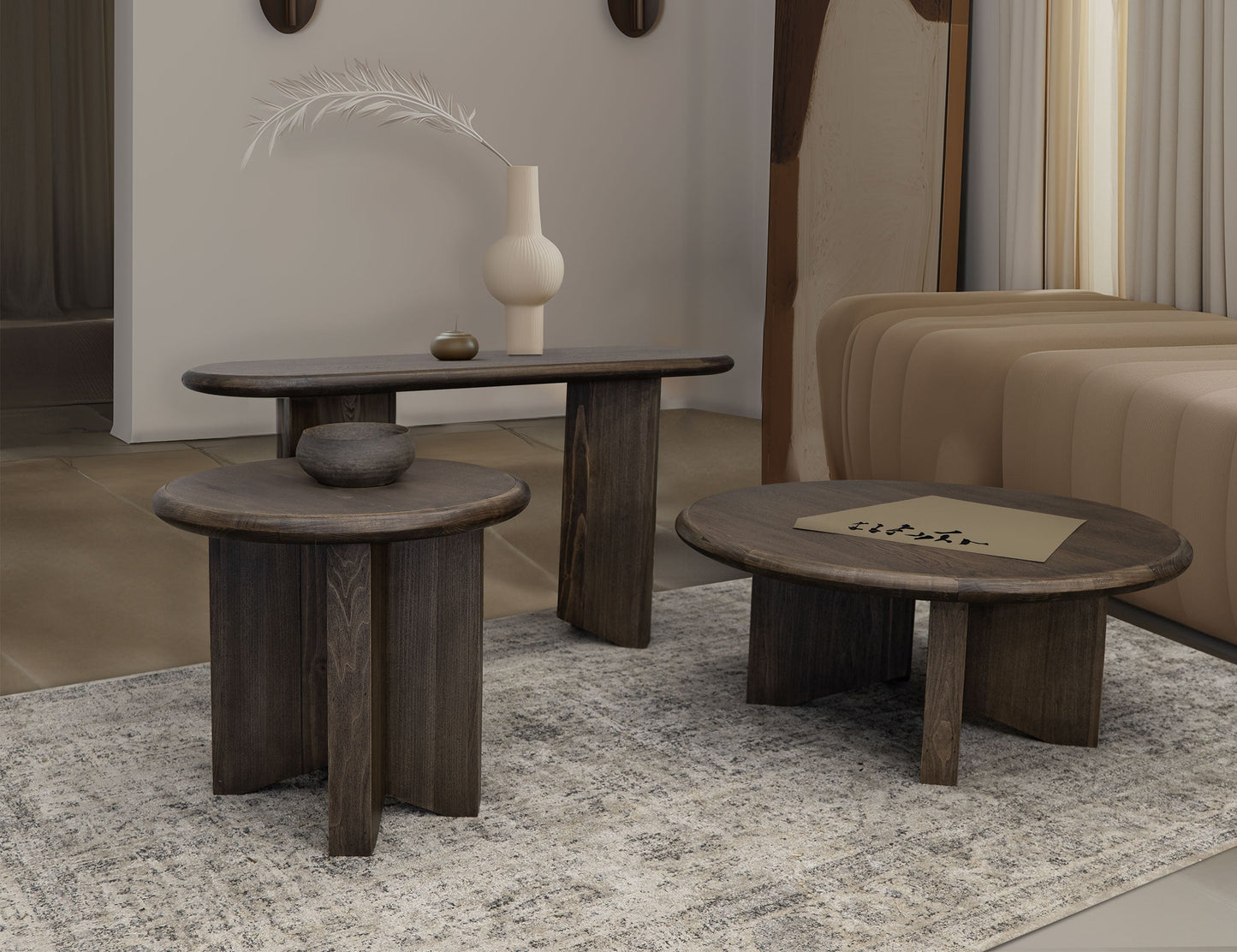 End Table Base - Walnut Brown