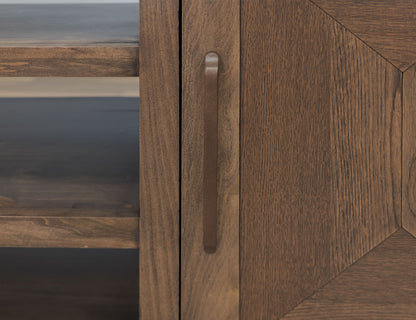 2 Doors TV Stand - Walnut Brown