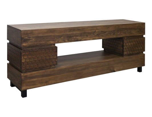 2 Drawers TV Stand - Barrel Brown