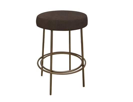 Wooden Frame & Metal Base, 24" Stool - Chocolate Brown