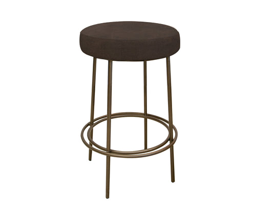 Wooden Frame & Metal Base, 30" Stool - Chocolate Brown