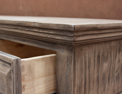 4 Glass Doors 3 Drawers Console - Sand