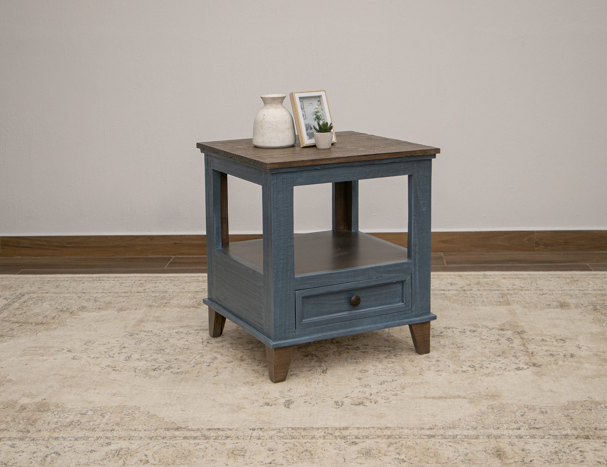 1 Drawer End Table - Deep Blue