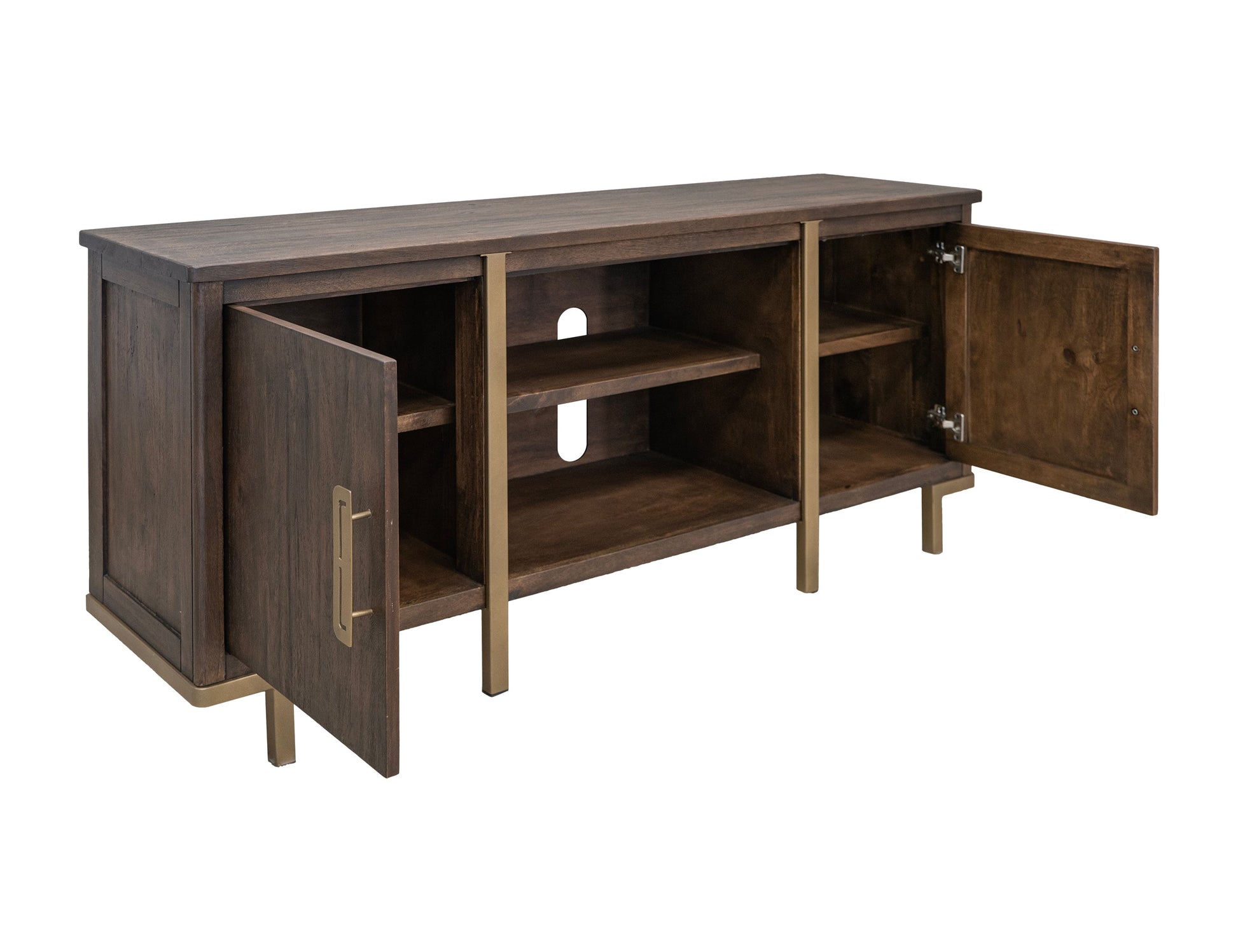 2 Door TV Stand - Mahogany Brown