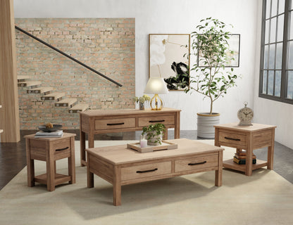 1 Drawer Chairside Table - Brown cappuccino