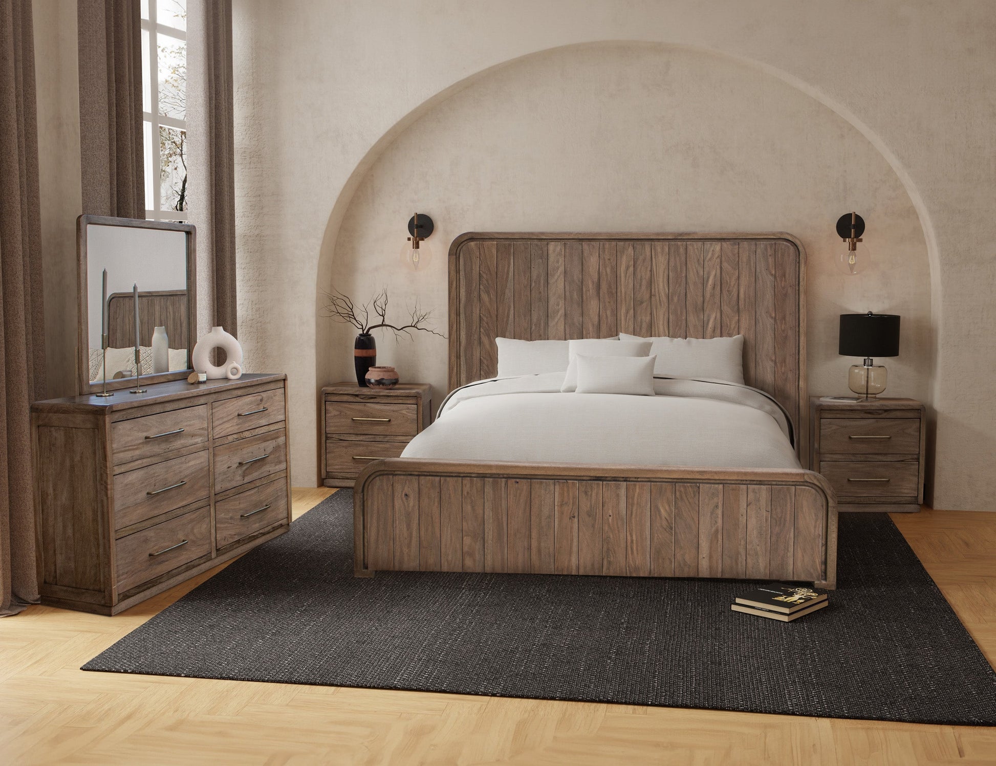 2 Drawer Nightstand - Mezquite Brown