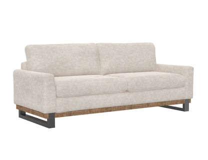 Metal & Wood Base, Sofa - Ivory