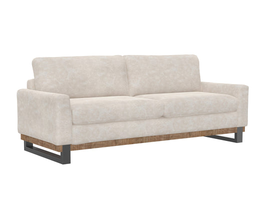 Metal & Wood Base, Sofa - Ivory