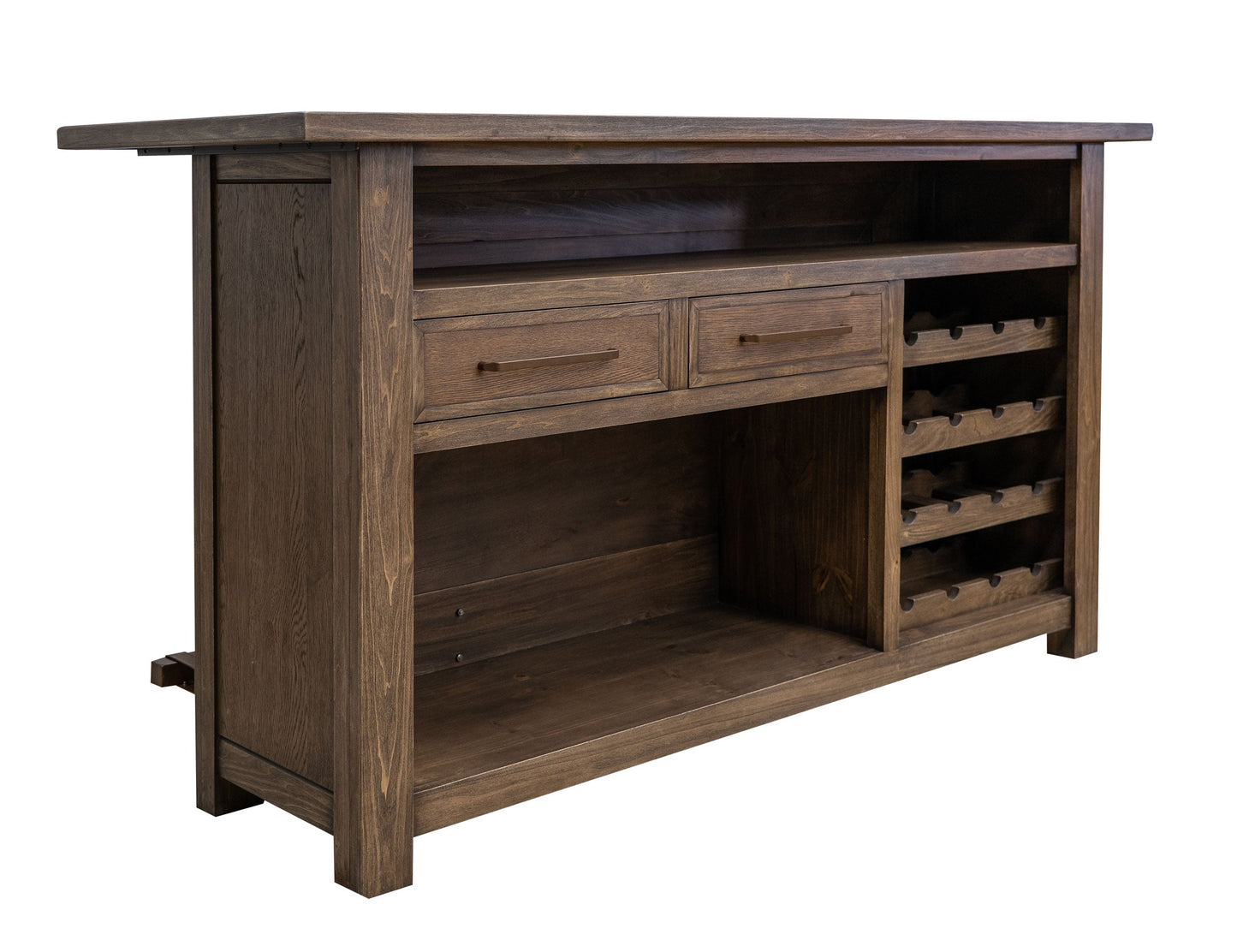 2 Drawer Bar - Walnut Brown