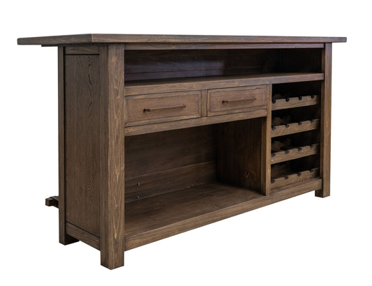 2 Drawer Bar - Walnut Brown