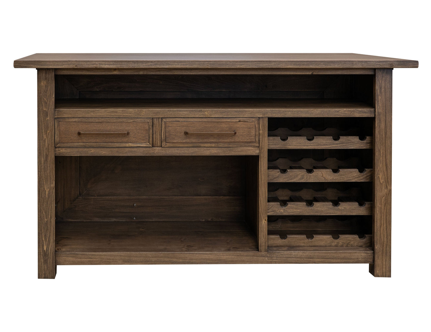 2 Drawer Bar - Walnut Brown