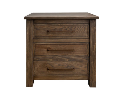 3 Drawer Nightstand - Walnut Brown