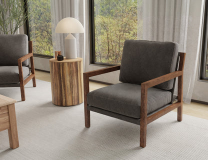 Wooden Frame, Armchair - Iron Gray