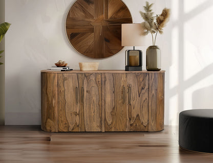 4 Doors Console - Almond And Barrel Brown