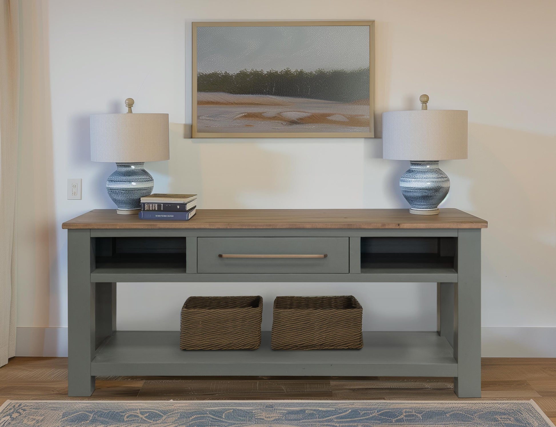 1 Drawer Sofa Table - Coastal Plain Green