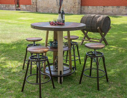 Footrest & Shelves Bistro Table Base - Multicolor