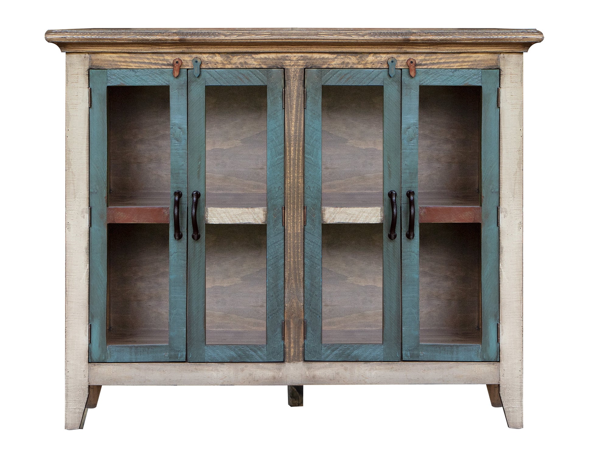 4 Glass Door 50" Console - Multicolor