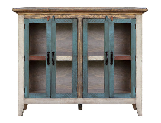 4 Glass Door 50" Console - Multicolor
