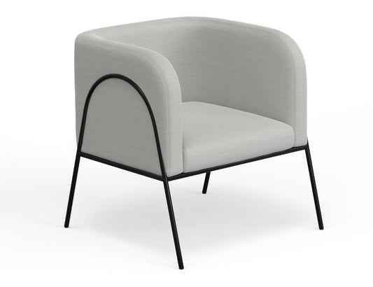 Wooden Frame & Metal Base, Armchair - Agreeable Gray