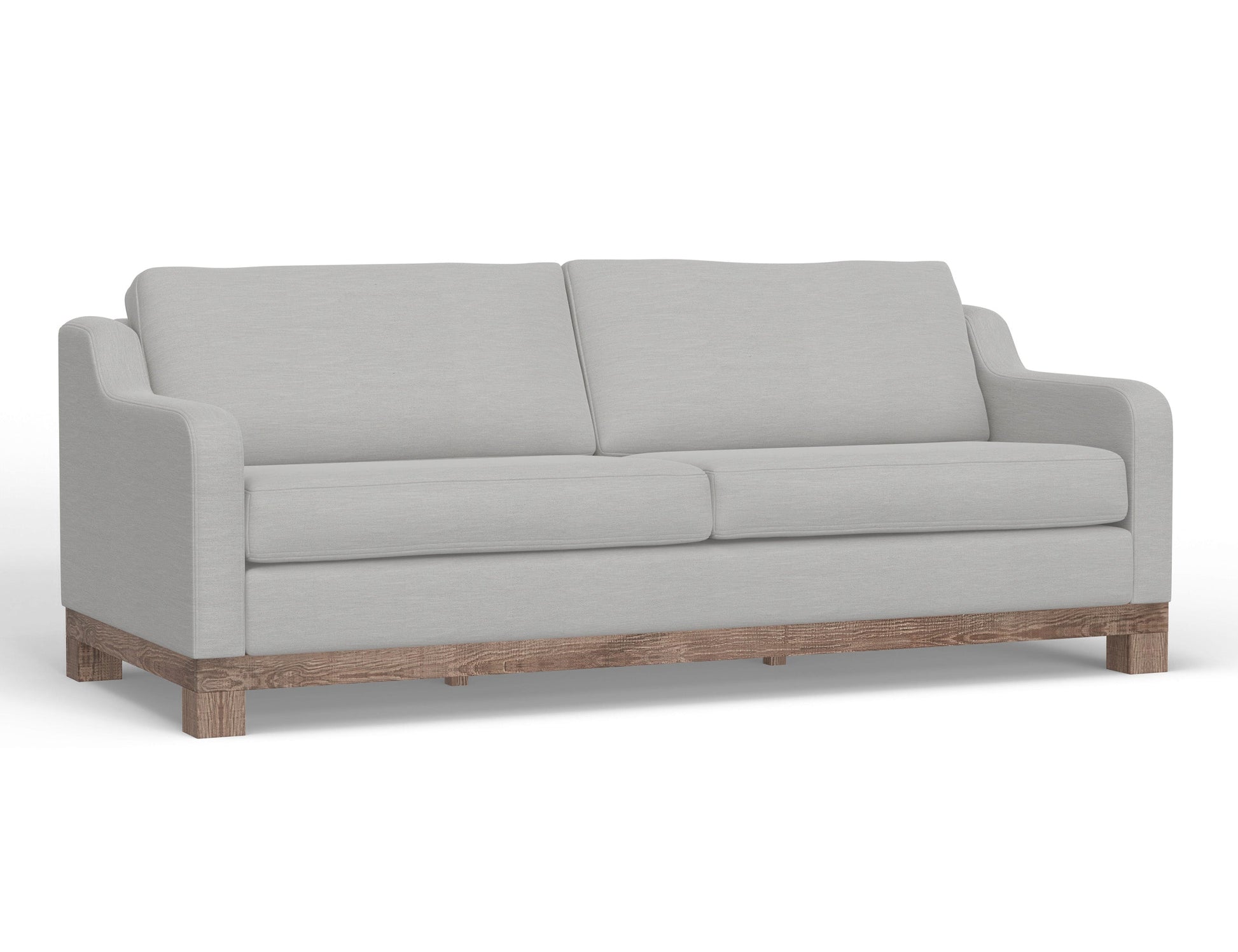 Wooden Frame & Base, Two-Cushion Sofa - Ecru Beige