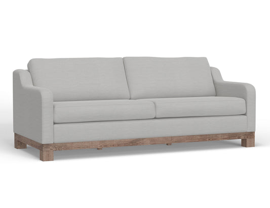 Wooden Frame & Base, Two-Cushion Sofa - Ecru Beige