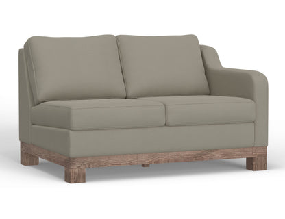 Wooden Frame & Base, Two-Cushion Sectional Right-Arm Loveseat - Almond Gray