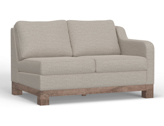 Wooden Frame & Base, Two-Cushion Sectional Right-Arm Loveseat - Agreeable Gray