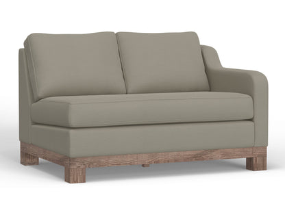 Wooden Frame & Base, Sectional Right-Arm Loveseat - Almond Gray