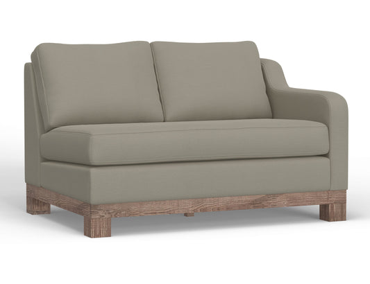 Wooden Frame & Base, Sectional Right-Arm Loveseat - Almond Gray