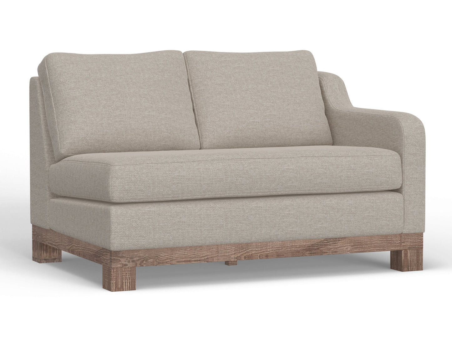 Wooden Frame & Base, Sectional Right-Arm Loveseat - Agreeable Gray