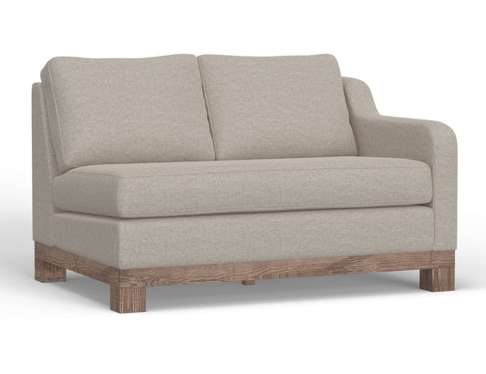 Wooden Frame & Base, Sectional Right-Arm Loveseat - Agreeable Gray