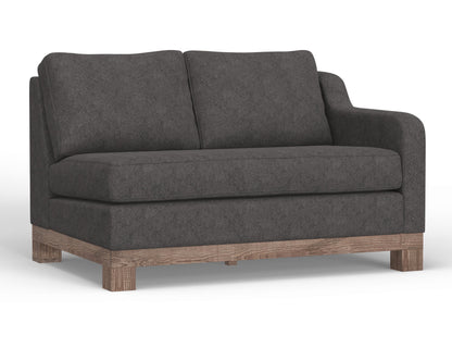 Wooden Frame & Base, Sectional Right-Arm Loveseat - Iron Gray