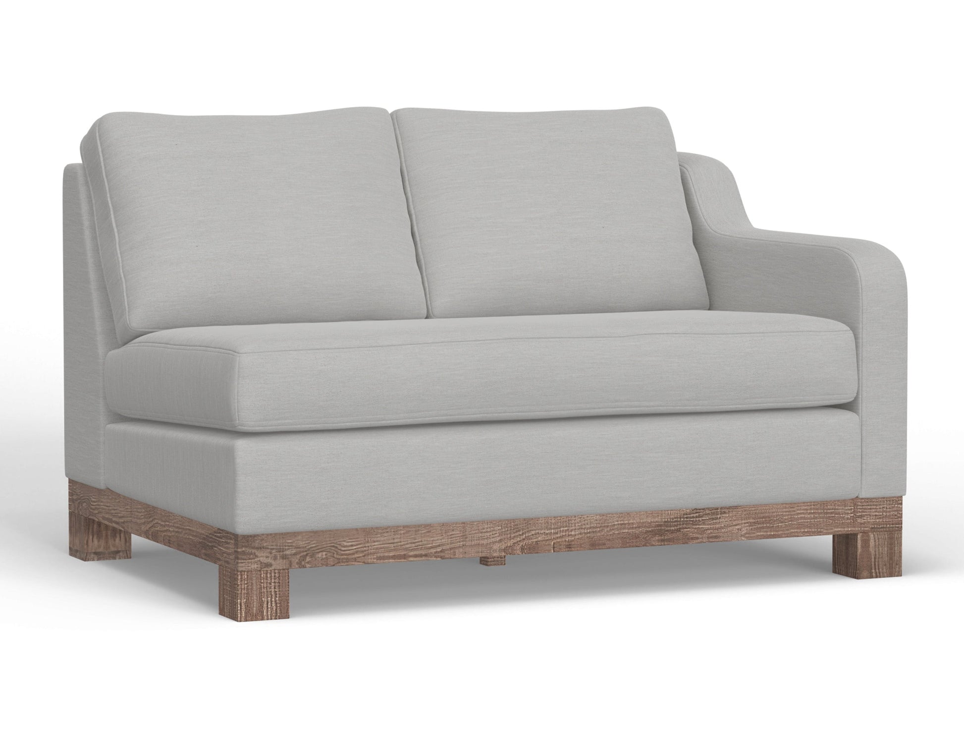 Wooden Frame & Base, Sectional Right-Arm Loveseat - Ecru Beige