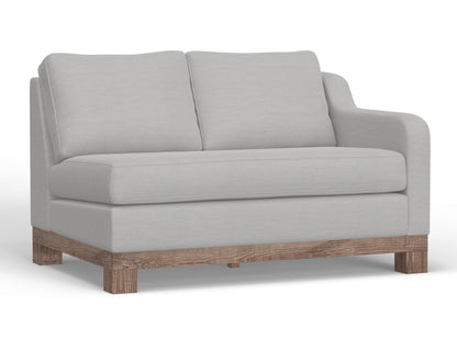 Wooden Frame & Base, Sectional Right-Arm Loveseat - Ecru Beige