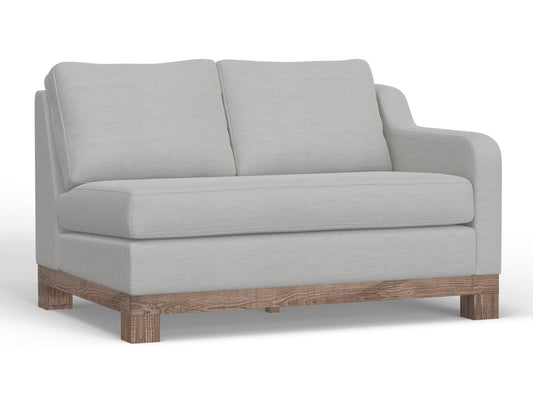 Wooden Frame & Base, Sectional Right-Arm Loveseat - Ecru Beige