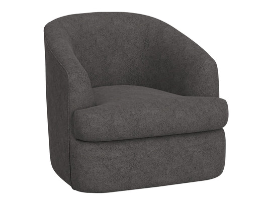 Wooden Frame & Metal Base, 360 Degree Swivel Accent Chair - Iron Gray