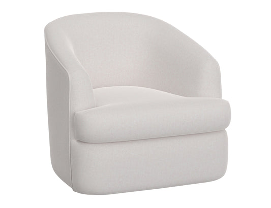 Wooden Frame & Metal Base, 360 Degree Swivel Accent Chair - Towny Brown