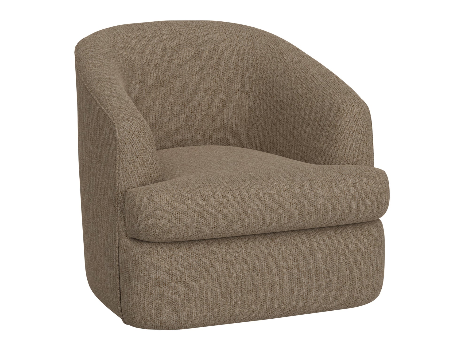 Wooden Frame & Metal Base, 360 Degree Swivel Accent Chair - Brown Camel