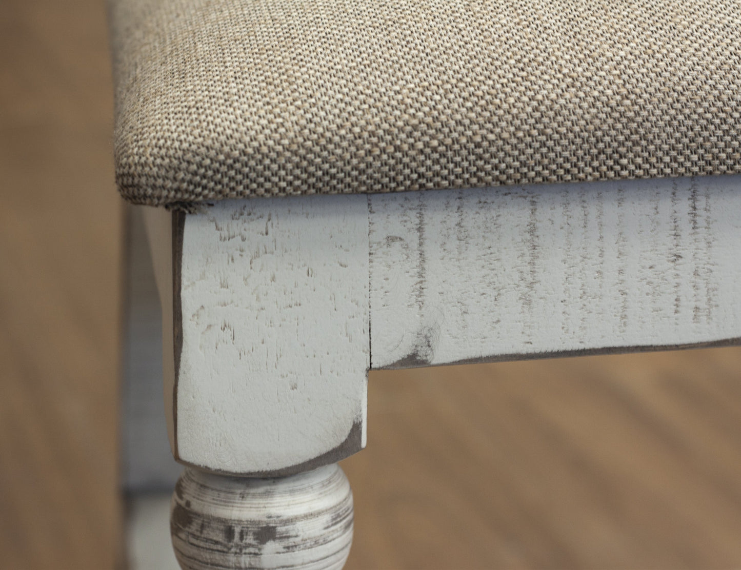 Upholstered Seat 24" Barstool - Antiqued Ivory