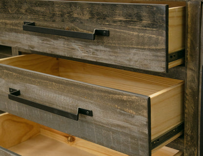 3 Drawer 2 Door Buffet - Two Tone Gray & Brown