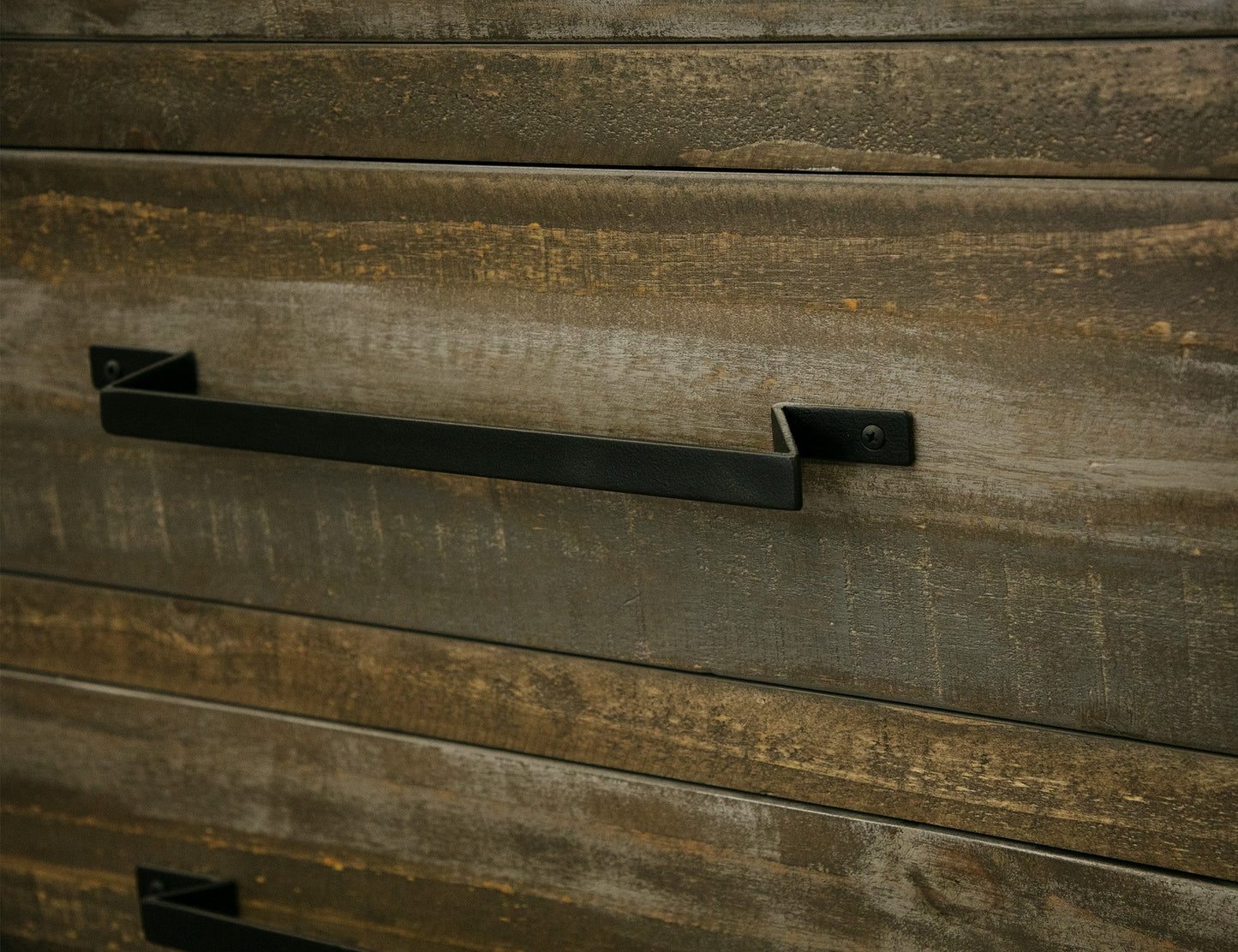 3 Drawer 2 Door Buffet - Two Tone Gray & Brown