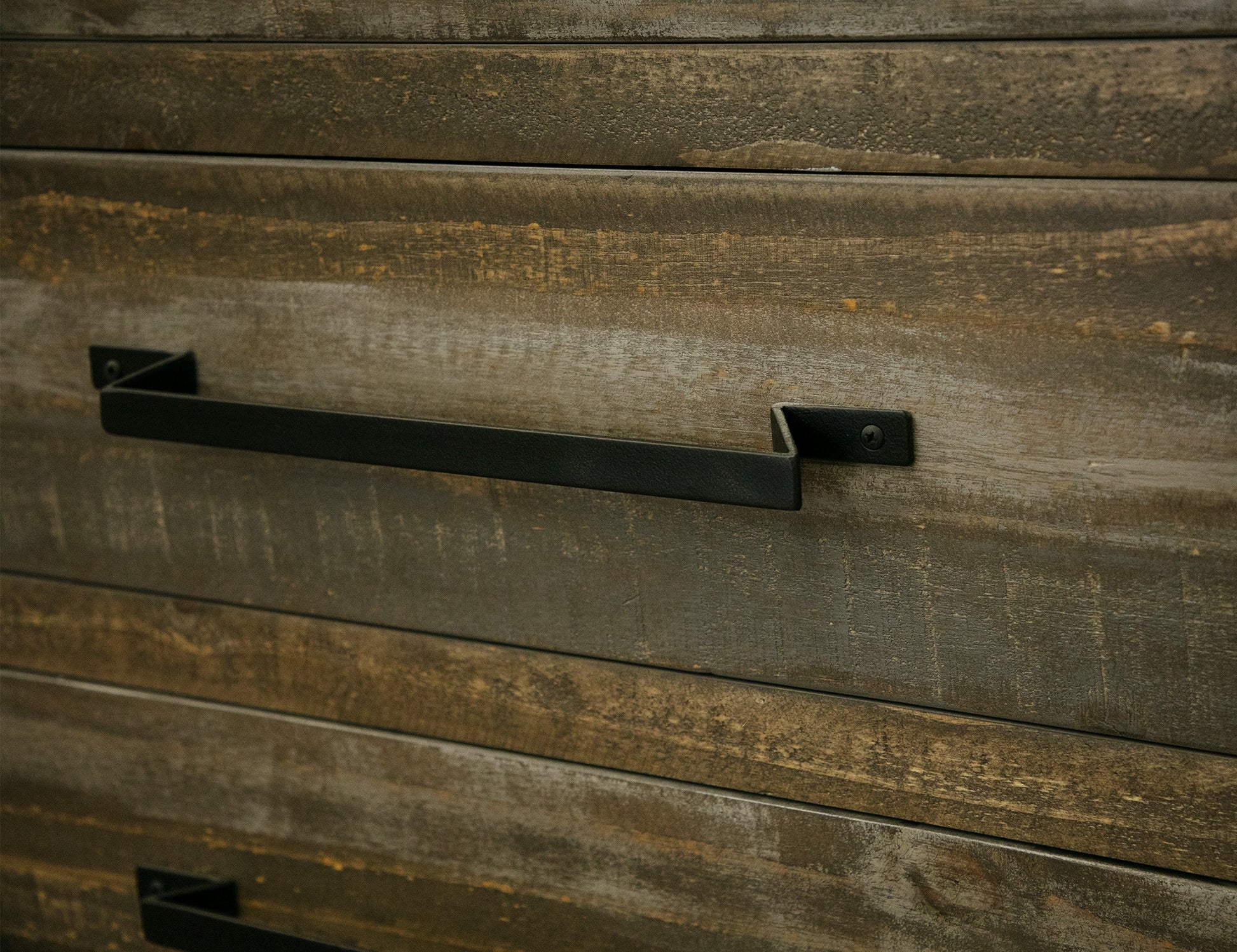 3 Drawer 2 Door Buffet - Two Tone Gray & Brown