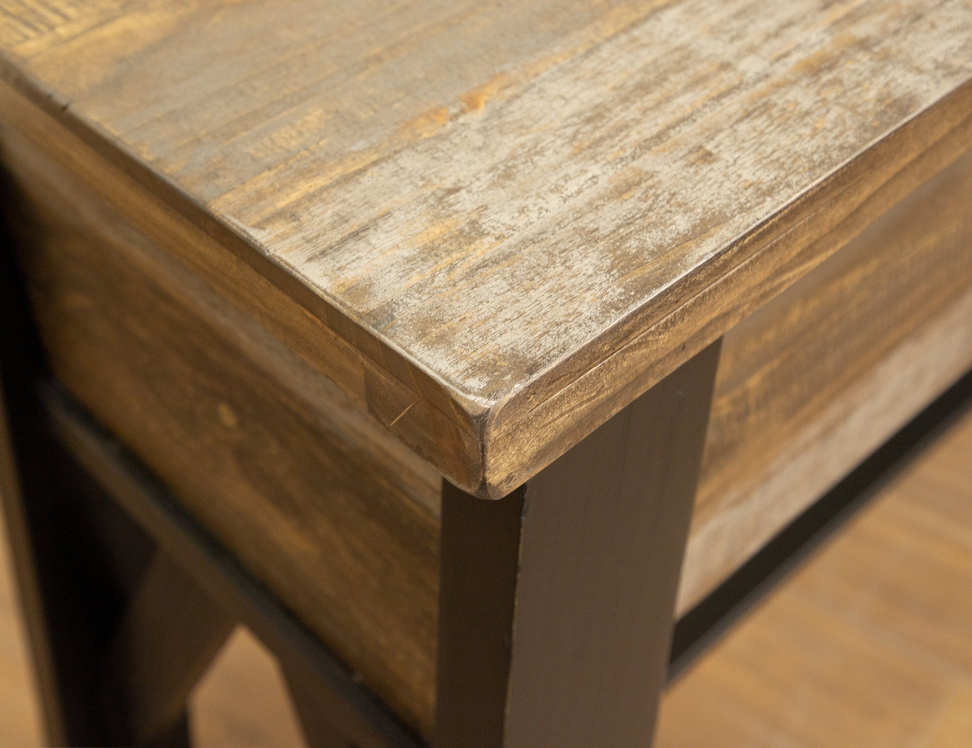 Counter Height Sofa Table - Two Tone Gray & Brown