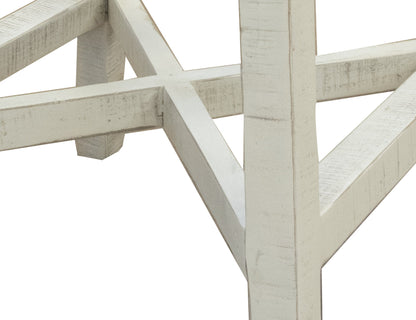 Upholstered Seat 24" Stool - Antiqued Ivory & Weathered Gray