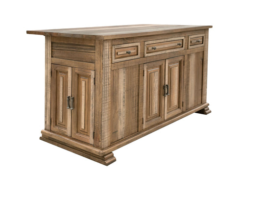 3 Drawer 6 Doors Kitchen Island - Two Tone Light Brown