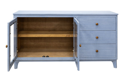 3 Drawer 2 Door Console - Pastel Blue