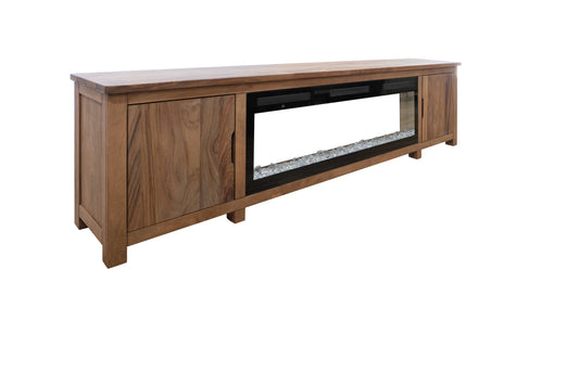 2 Door Fireplace TV Stand - Brown Cappuccino