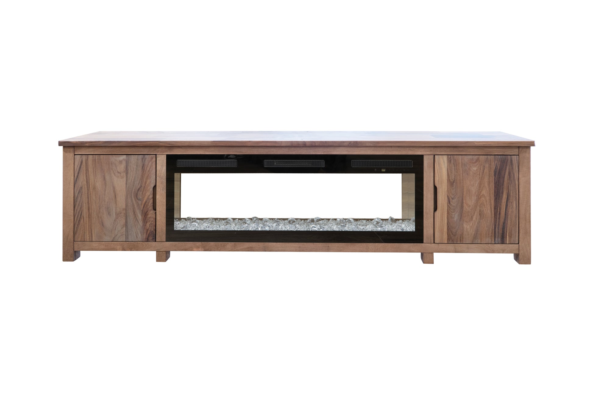 2 Door Fireplace TV Stand - Brown Cappuccino