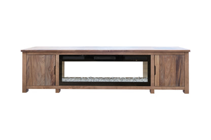 2 Door Fireplace TV Stand - Brown Cappuccino