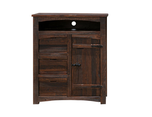 3 Drawer 1 Door Great Chest for TV - Deep Brown